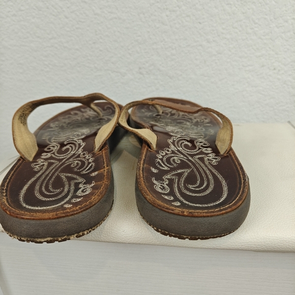 Olukai Paniolo Women’s Premium Leather Sandals In Natural Size 9 Women's - Picture 10 of 12